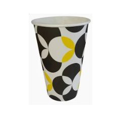 Papír pohár sárga-fekete design - 500 ml 